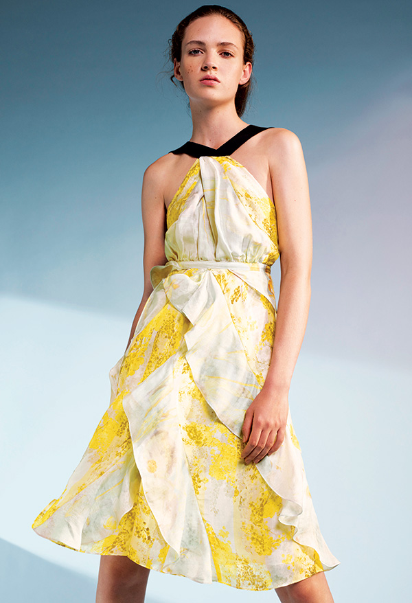A recycled, reused and upcycled look from the 2017 Conscious Exclusive Collection